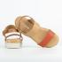 Sandale dama piele naturala culoare mix maro, portocaliu, bej, The Flexx, model Mod